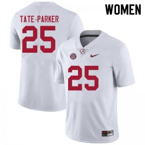 NCAA Women's Alabama Crimson Tide #25 Jordan Tate-Parker Stitched College 2021 Nike Authentic White Football Jersey AU17D67RW